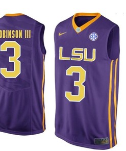 LSU Tigers Purple Elbert Robinson III NCAA Basketball Jersey