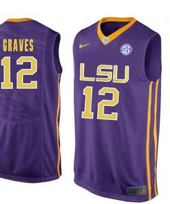 LSU Tigers Purple Marshall Graves NCAA Basketball Jersey