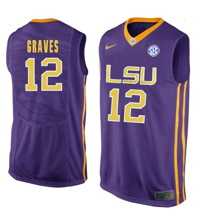 LSU Tigers Purple Marshall Graves NCAA Basketball Jersey