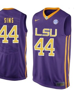 LSU Tigers Purple Wayde Sims NCAA Basketball Jersey