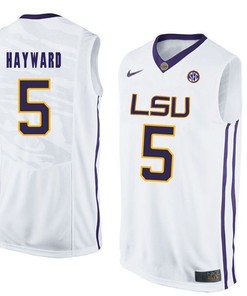 LSU Tigers White Kieran Hayward NCAA Basketball Jersey