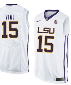 LSU Tigers White Reed Vial NCAA Basketball Jersey
