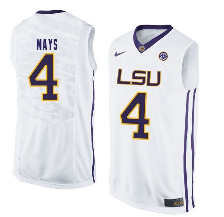LSU Tigers White Skylar Mays NCAA Basketball Jersey