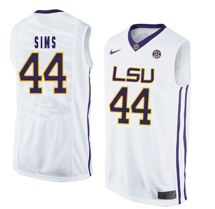 LSU Tigers White Wayde Sims NCAA Basketball Jersey