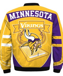 Latest Design 2019 NFL Bomber Jacket Custom Minnesota Vikings Men's Jacket