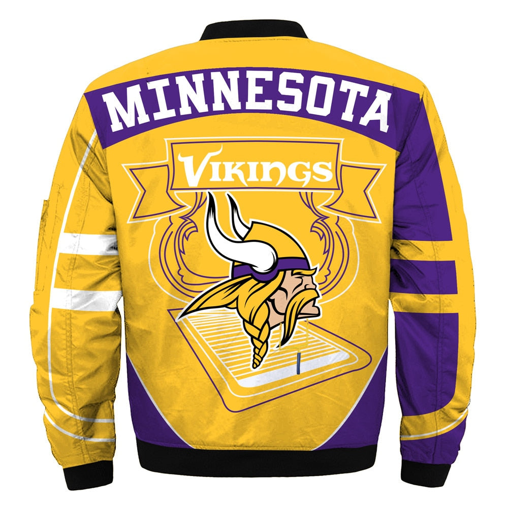 Latest Design 2019 NFL Bomber Jacket Custom Minnesota Vikings Men's Jacket