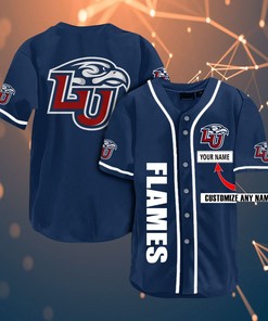 Liberty Flames Personalized Name Ncaa Fans Team 3d Customization Gifts Baseball Jersey