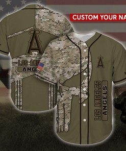 Los Angeles Angels MLB Personalized Baseball Jersey Shirt Camo