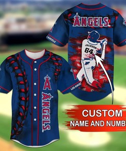 Los Angeles Angels MLB Personalized Name Number Baseball Jersey Shirt