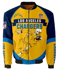 Los Angeles Chargers Bomber Jacket Graphic Player Running
