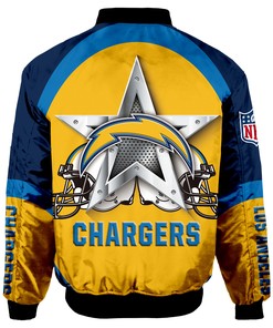 Los Angeles Chargers Bomber Jacket Graphic Player Running