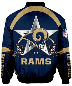 Los Angeles Rams Bomber Jacket Graphic Player Running