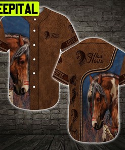 Love Horse BASEBALL SHIRT 3D Design All Over Printed Trending Baseball Jersey