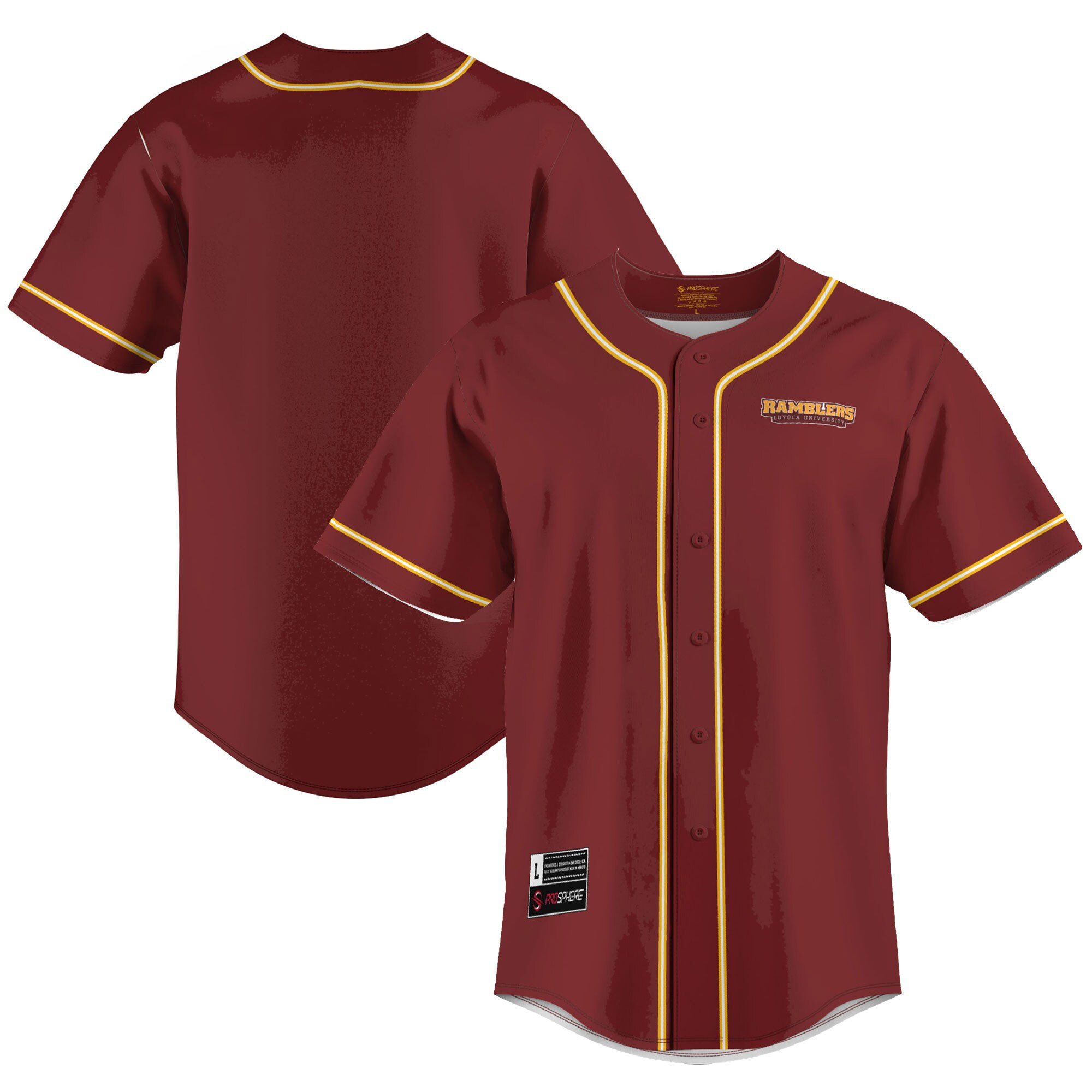 Loyola Chicago Ramblers Baseball Jersey - Maroon Ncaa