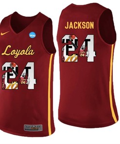 Loyola Ramblers Maroon Aundre Jackson College Basketball Portrait Jersey