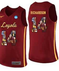 Loyola Ramblers Maroon Ben Richardson College Basketball Portrait Jersey