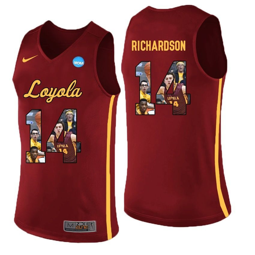 Loyola Ramblers Maroon Ben Richardson College Basketball Portrait Jersey