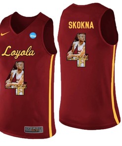 Loyola Ramblers Maroon Bruno Skokna College Basketball Portrait Jersey