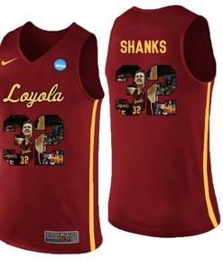 Loyola Ramblers Maroon Carson Shanks College Basketball Portrait Jersey