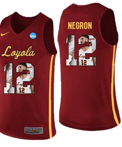 Loyola Ramblers Maroon Christian Negron College Basketball Portrait Jersey