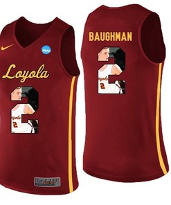 Loyola Ramblers Maroon Jake Baughman College Basketball Portrait Jersey