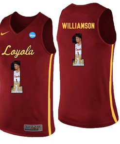 Loyola Ramblers Maroon Lucas Williamson College Basketball Portrait Jersey