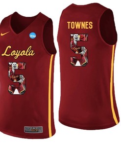 Loyola Ramblers Maroon Marques Townes College Basketball Portrait Jersey