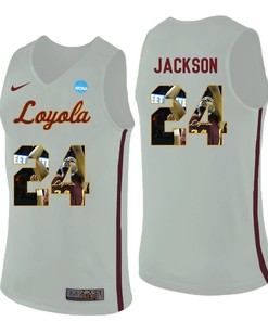 Loyola Ramblers White Aundre Jackson College Basketball Portrait Jersey