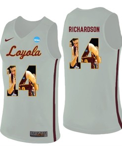 Loyola Ramblers White Ben Richardson College Basketball Portrait Jersey