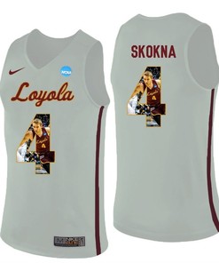 Loyola Ramblers White Bruno Skokna College Basketball Portrait Jersey