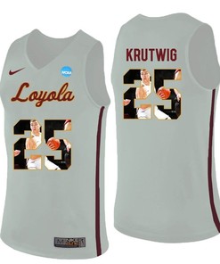 Loyola Ramblers White Cameron Krutwig College Basketball Portrait Jersey