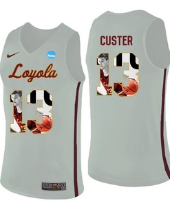 Loyola Ramblers White Clayton Custer College Basketball Portrait Jersey