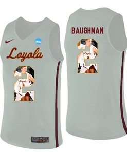 Loyola Ramblers White Jake Baughman College Basketball Portrait Jersey