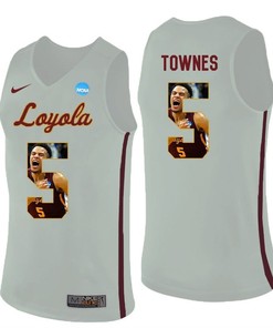 Loyola Ramblers White Marques Townes College Basketball Portrait Jersey