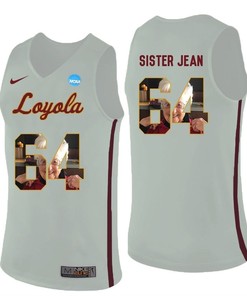 Loyola Ramblers White Sister Jean College Basketball Portrait Jersey
