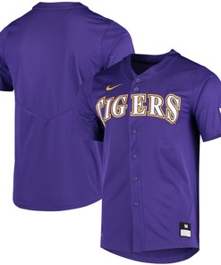 Lsu Tigers Vapor Untouchable Elite Replica Full-button Baseball Jersey - Purple Ncaa