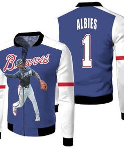 MLB Atlanta Braves Custom Name Number Blue Bomber Jacket