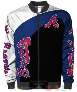 MLB Atlanta Braves White Blue Black Bomber Jacket