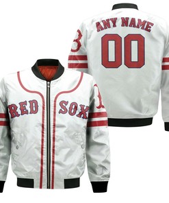 MLB Boston Red Sox Custom Name Number Bomber Jacket V2