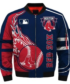 MLB Boston Red Sox Red Navy Blue Bomber Jacket
