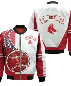 MLB Boston Red Sox Red White Bomber Jacket