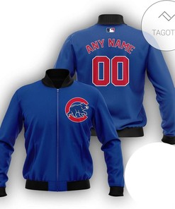 MLB Chicago Cubs Custom Name Number Blue Packer Lover Bomber Jacket