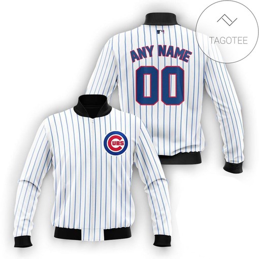 MLB Chicago Cubs Custom Name Number White Bomber Jacket