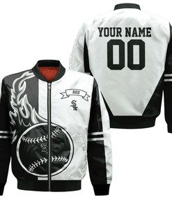MLB Chicago White Sox Custom Name Number Bomber Jacket V1