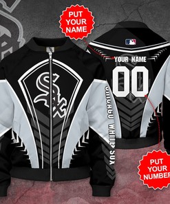 MLB Chicago White Sox Custom Name Number Bomber Jacket V3