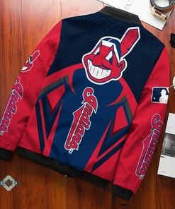 MLB Cleveland Indians Red Navy Bomber Jacket