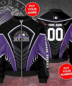MLB Colorado Rockies Custom Name Number Bomber Jacket V8