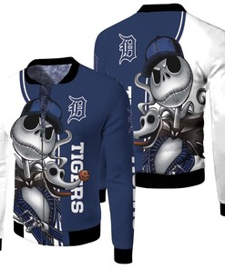 MLB Detroit Tigers Jack Skellington And Zero Bomber Jacket