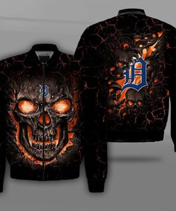 MLB Detroit Tigers Lava Skull Bomber Jacket