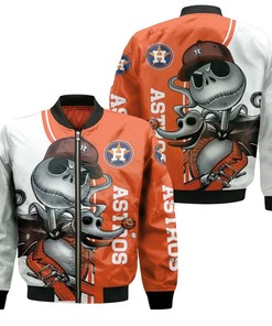 MLB Houston Astros Jack Skellington And Zero Bomber Jacket